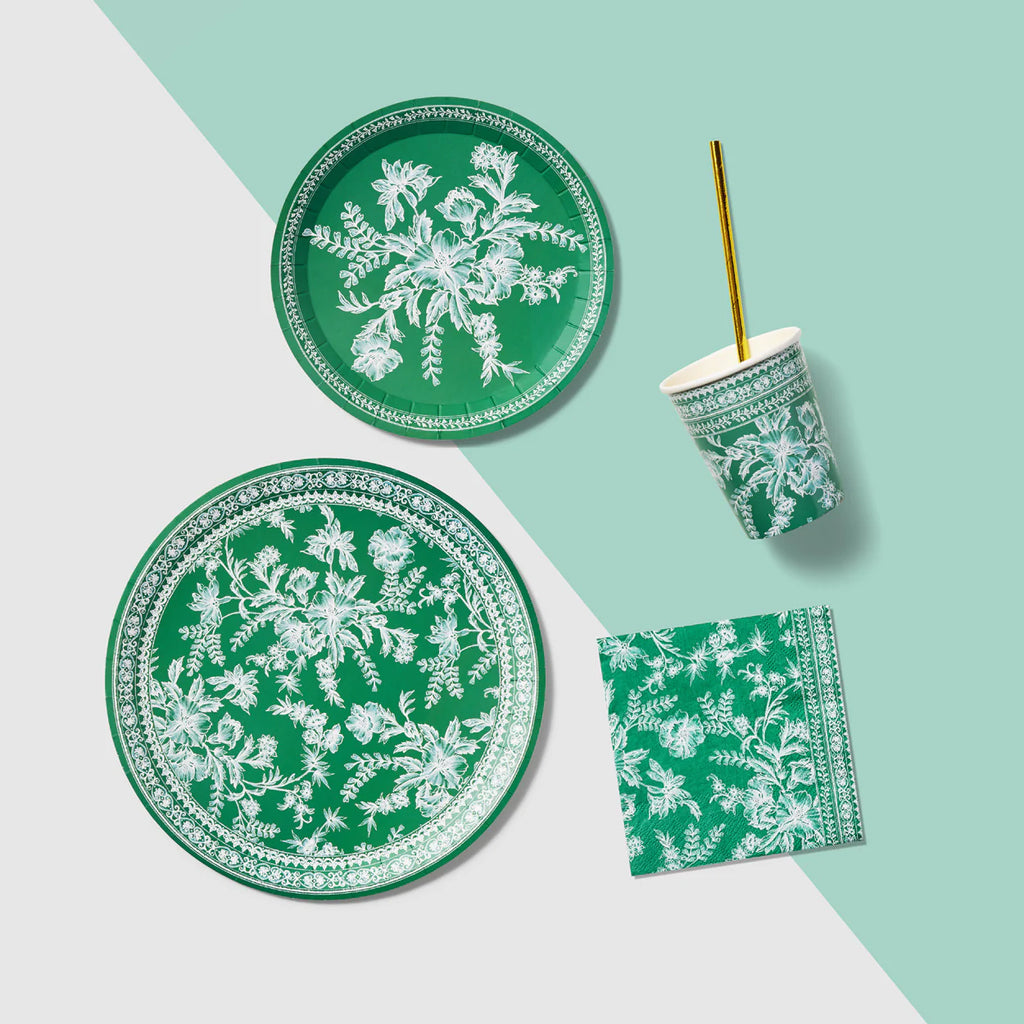 Emerald Toile Cocktail Napkins (25 per pack)