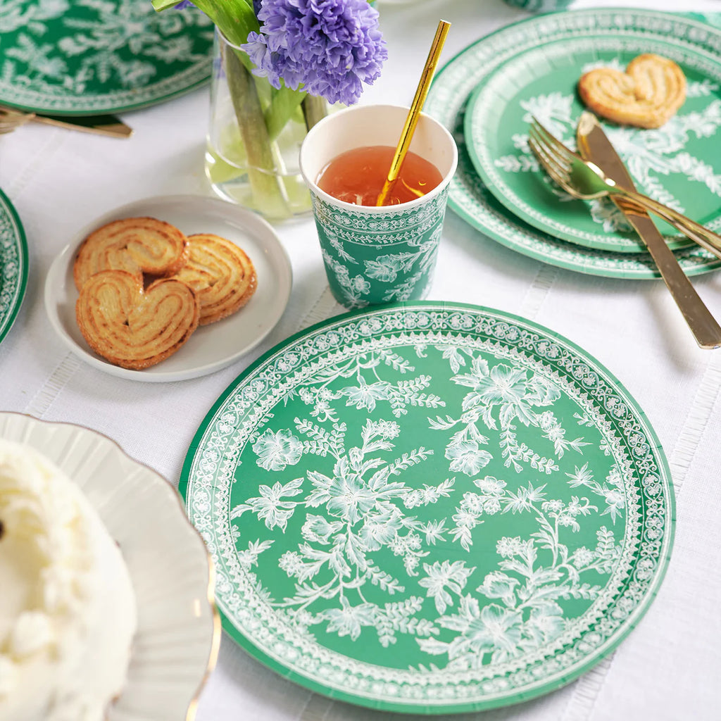 Emerald Toile Large Plates (10 per pack)