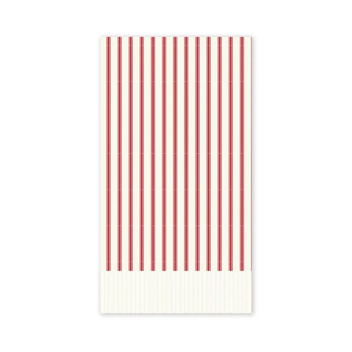 Red stripe Guest Napkins with Fringe -24pack