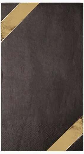 Posh Black with Gold Guest Napkins