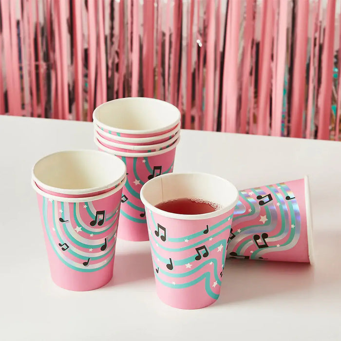 Musical Notes Paper Cups 8 Pack
