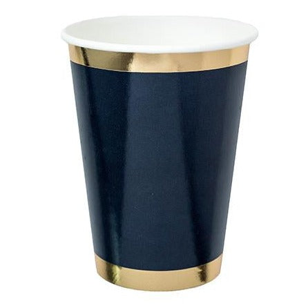 Posh Cup, Denim Jorts from Jollity & Co, Navy blue paper cups