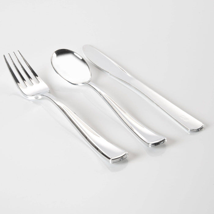 Silver Plastic Cutlery Combo Set | 60 Pieces