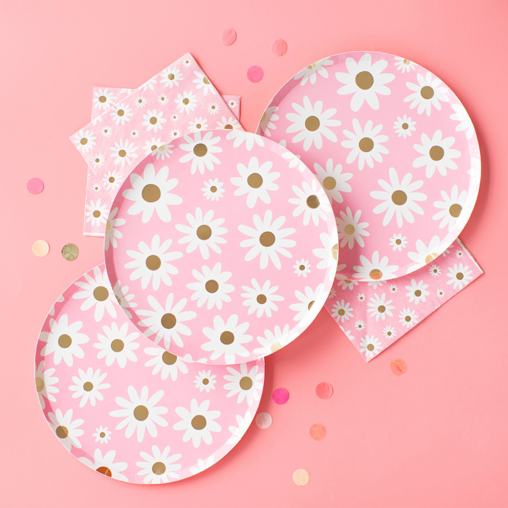 PEACE & LOVE DAISY DINNER PLATES
