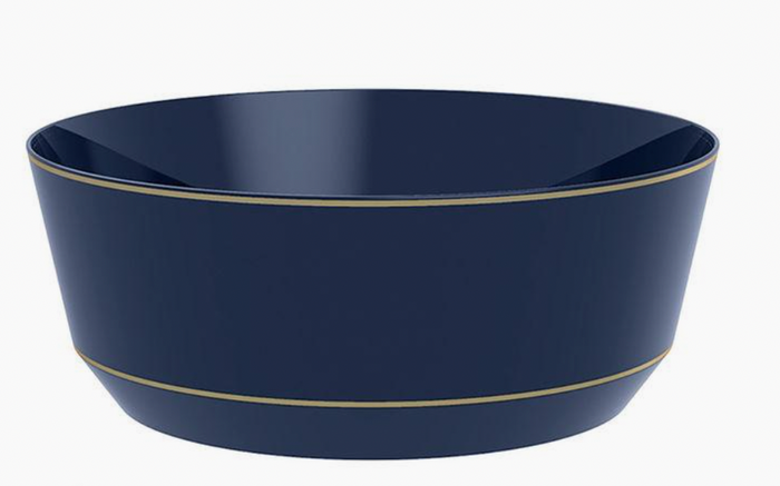 Navy 14oz Plastic Bowl - Set of 10