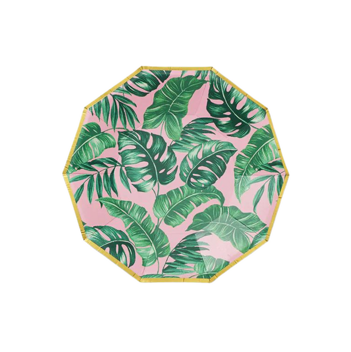 Palm Leaves Small Paper Party Plates (10 Count)