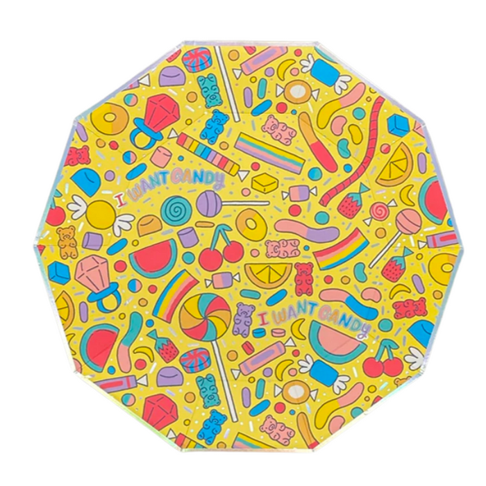 I Want Candy Large Plates (10 per pack)