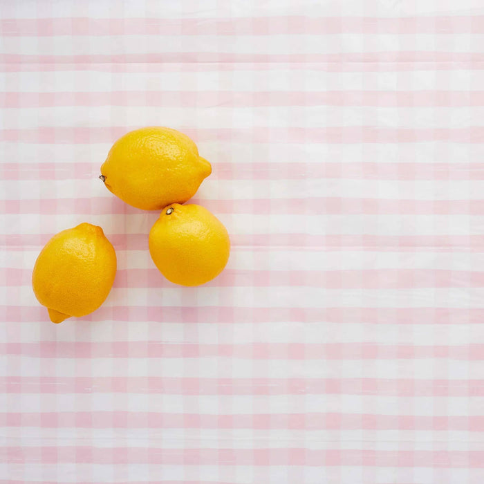 Pink Gingham Paper Tablecloth (2.6 X 1.4 Metres)