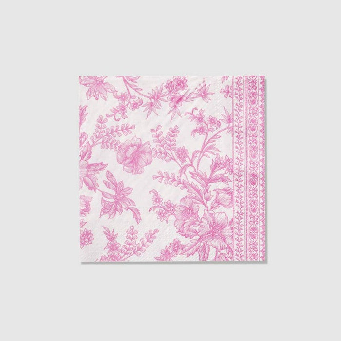 Pink Toile Cocktail Napkins (25 per pack)