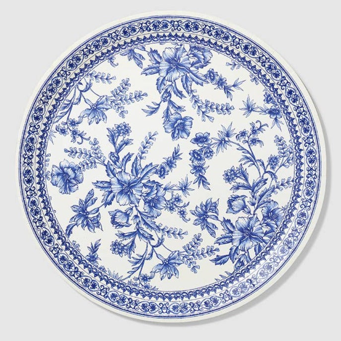 French Toile Large Paper Party Plates (10 per Pack)