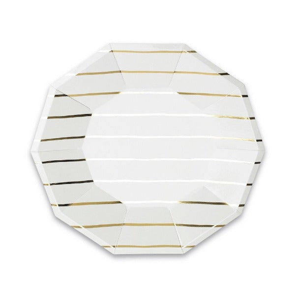 Gold Frenchie Stripe Small Plate
