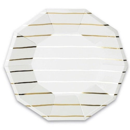 Gold Frenchie Stripe Large Plate
