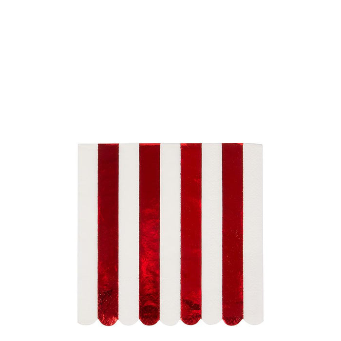 Meri Meri Red Stripe Foil Napkin Small